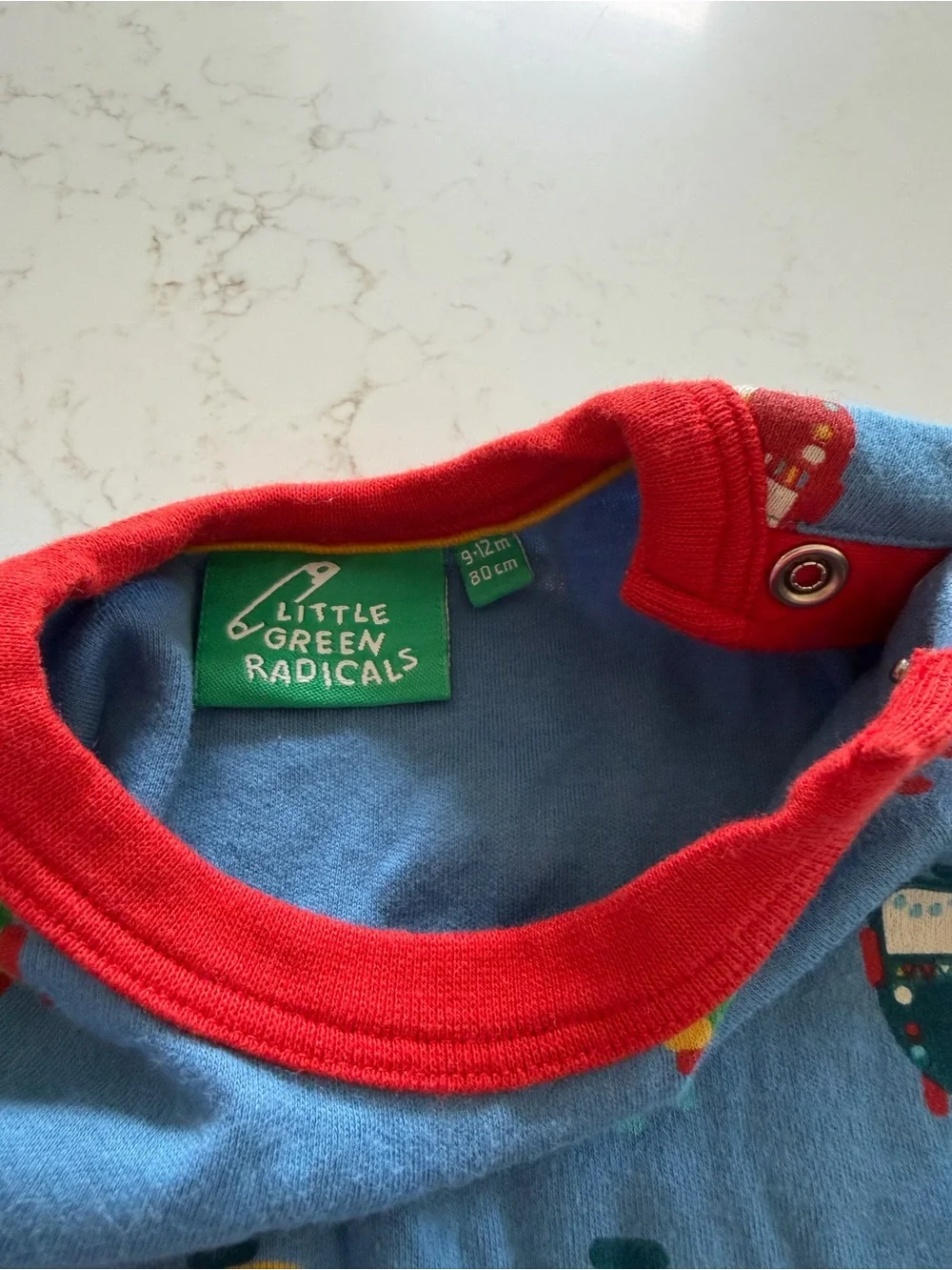 Little Green Radicals Matching Train Outfit 9-12M